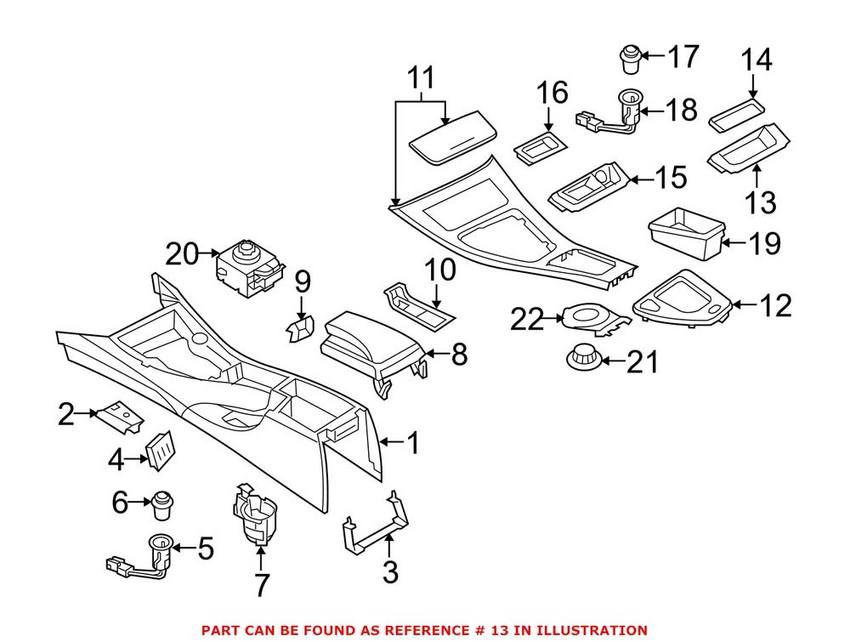 BMW Center Console Sunglass Tray 51167132376